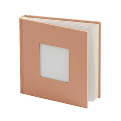 Fototapeta premium Open Peach Photo Album with Window Cutout