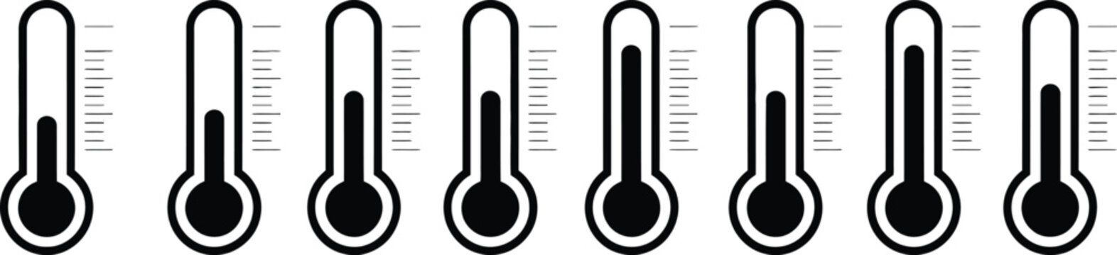 thermometer comparison chart eight thermometer glyphs with levels