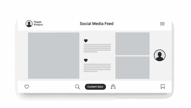 Social Media Feed on Computer Screen.