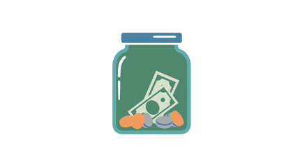 Jar with money and coins inside. © Ahmad