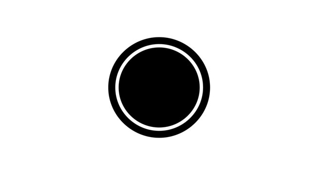 Black circle with white outline.