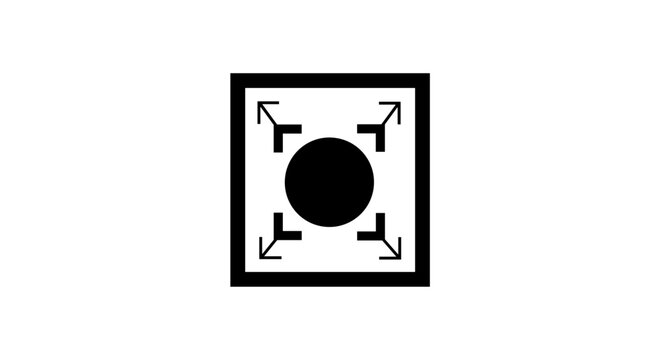 Black circle with arrows symbol.