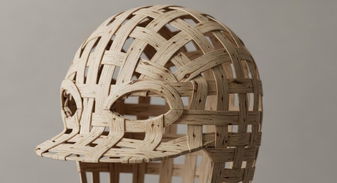 Woven Bamboo Baseball Cap Mask - Unique Craftsmanship