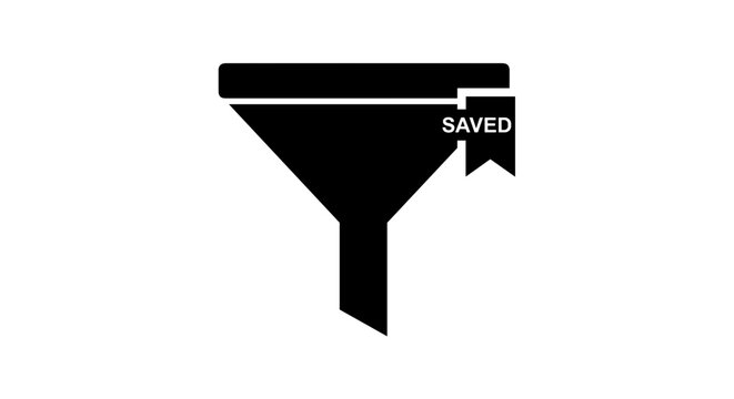 Black funnel with saved text label.