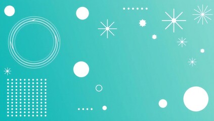 Fototapeta premium Abstract turquoise design with geometric shapes
