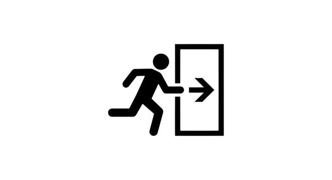 emergency exit signage pictogram