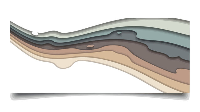 Abstract Colored Layered Geological Formation Display.