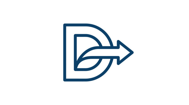 Arrow pointing right in letter D.