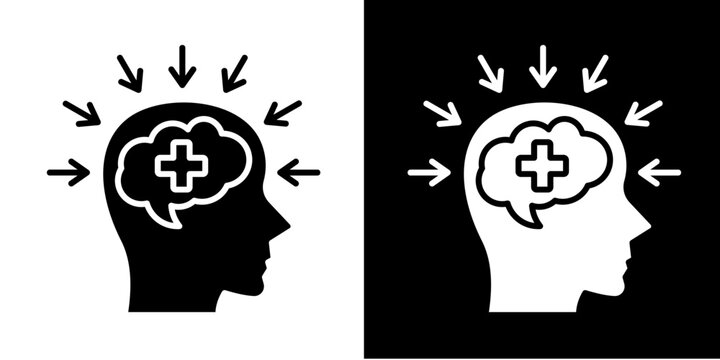 Mental Toughness  Icon Set White Glyph Style Collection