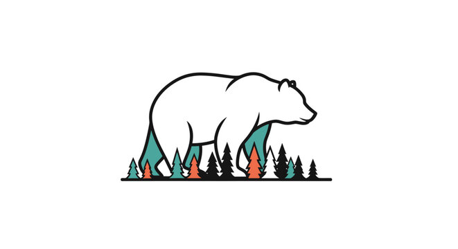 Illustration of a walking bear.