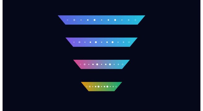 Gradient sales funnel infographic with animated animation