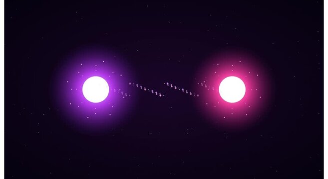 Abstract binary star system neon glow space animation