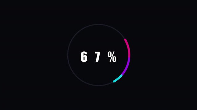 Modern circular loading animation with percentage counter 