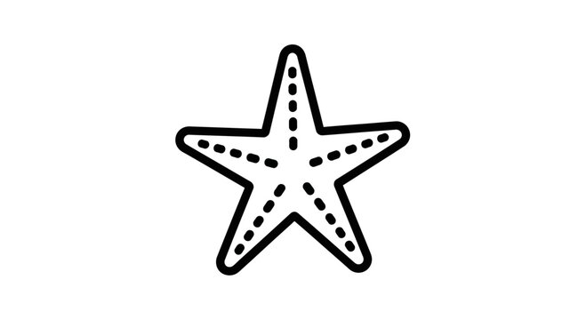Simple Outline Starfish Icon - Marine Life Vector Illustration