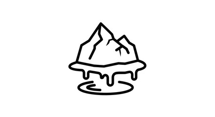 Melting Iceberg Icon - Climate Change Concept © salak