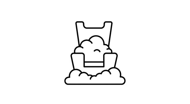 Roller Coaster Car Icon with Clouds