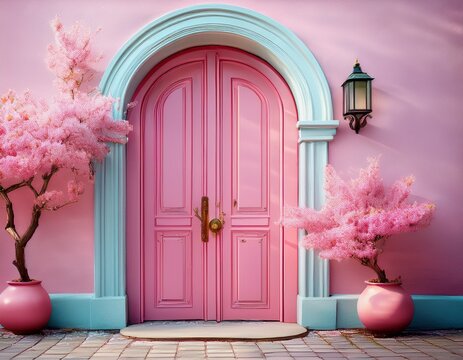 outstanding light pink painted door