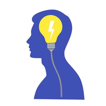 Human lightbulp idea icon vector,human lightbulp brain image,peraon brain idea color design,human lightbulp idea desin vector,people brain Light lamp idea illustration 