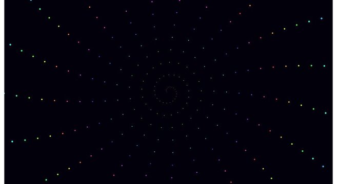 Rainbow spiral particle tunnel abstract motion animation