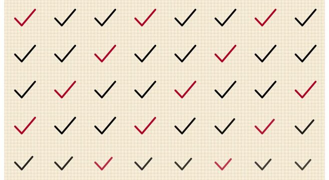 Animated checkmark pattern grid for business success animation