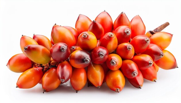 vibrant palm fruit cluster isolated on white background
