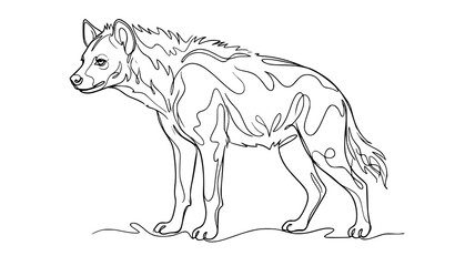 Modern hyena one line vector clean minimalist safari animal design © Md