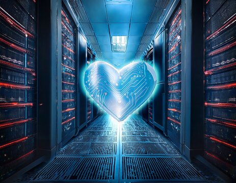 server room data center servers digital heart in server room