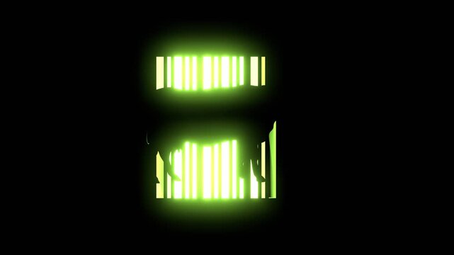 Cow farm animal. Livestock icon as barcode. Neon glowing.