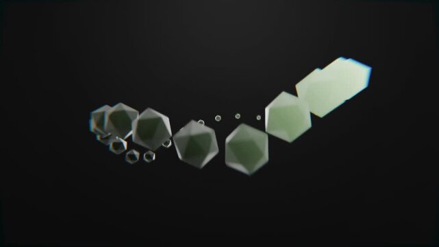 looping 3d geometric icospheres on solid colour background, abstract 3d looping background wallpaper