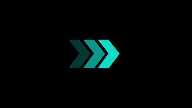 Animated arrow direction sign on transparent background with alpha channel 4k Animation video on Black Background