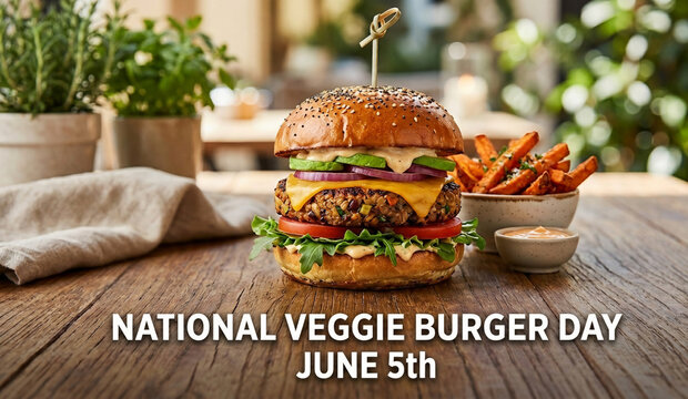 National Veggie Burger Day June 5th Celebration Concept