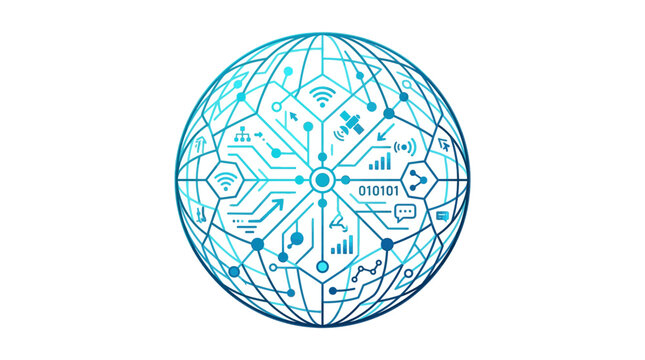 Abstract Digital Globe Network Connectivity Technology Concept