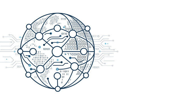 Abstract Global Network Connection with Binary Code and Circuits