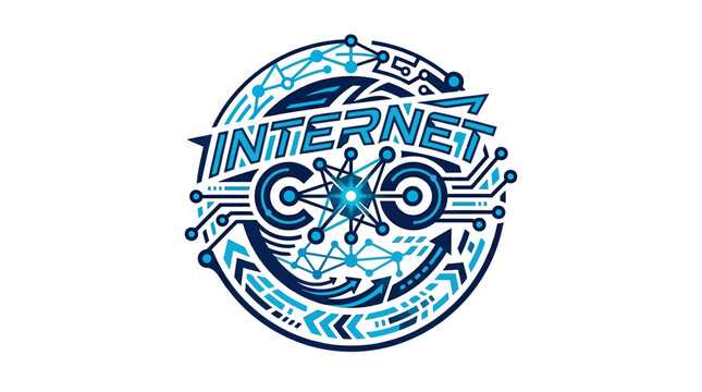 Abstract Internet Technology Network Circle Logo Design