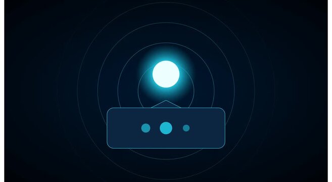 Digital loading indicator with pulsing light hud animation