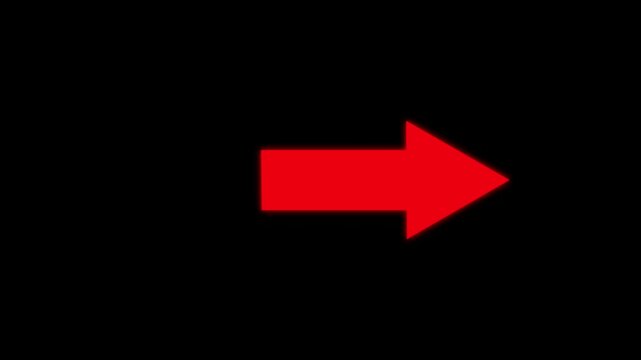 Animated arrow bouncing slide to right. arrow pointing right animation. right direction arrows symbol. arrow button icon or swipe-up arrow signal animation.
