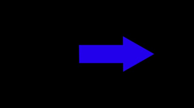 Animated arrow bouncing slide to right. arrow pointing right animation. right direction arrows symbol. arrow button icon or swipe-up arrow signal animation.