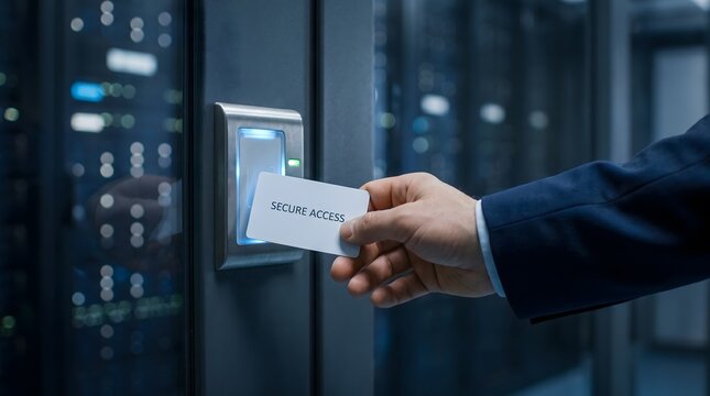 Data center security employee access control with smart card reader