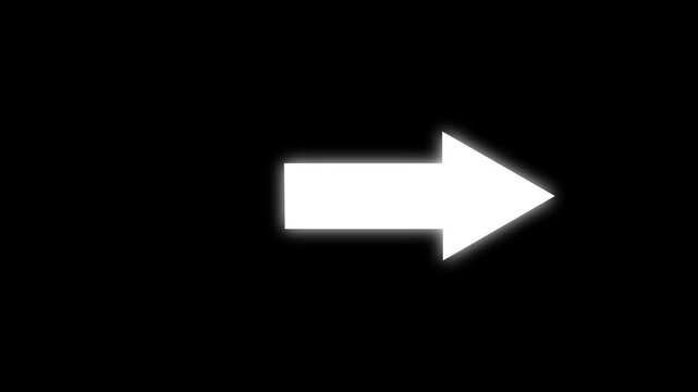 Animated arrow bouncing slide to right. arrow pointing right animation. right direction arrows symbol. arrow button icon or swipe-up arrow signal animation.