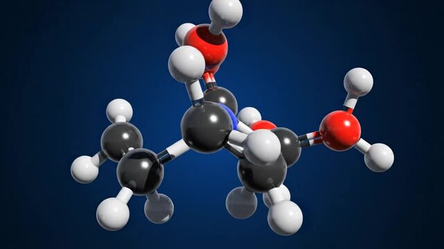 Rotating Molecular Structure of Chemical Compound in Three Dimensions for Science and Education