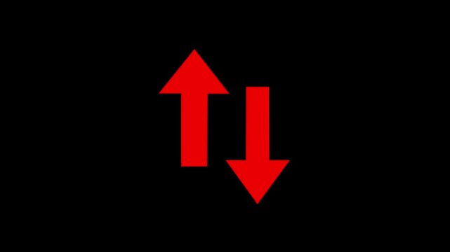 Red vector arrows collection .Left or right direction arrow on Black Background and features 4k Animation video