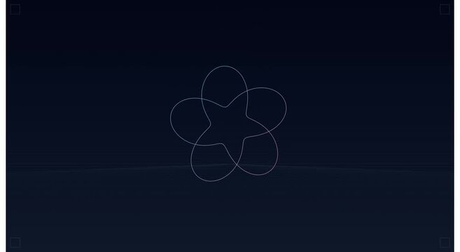 Abstract neon flower motion with glowing geometric animation
