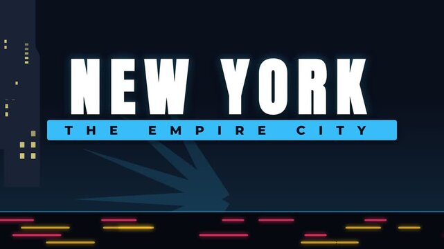 New York Empire City Animated Motion Graphic Intro with Skyline Elements