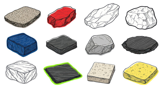 Collection of various stone samples.