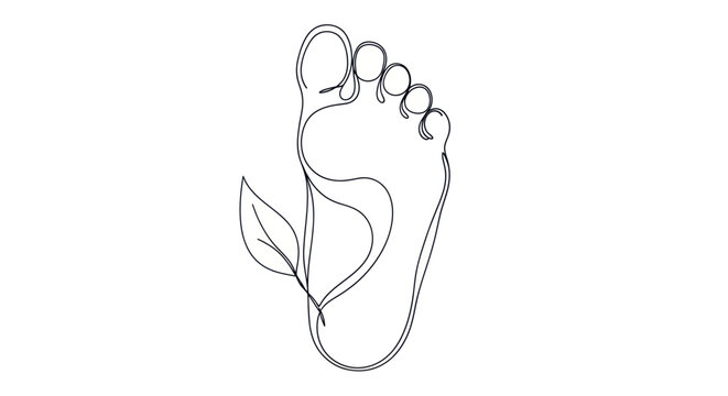 Foot with leafy green vine wrapped.