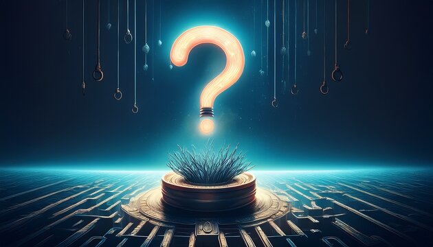 question mark above the trap what will attract the target audience to fall into the trap marketing dilemma about consumer attention strategy tests offers pricing and psychology triggers