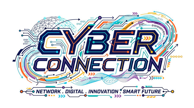 Cyber Connection: Digital Network, Innovation, Smart Future Tech Illustration