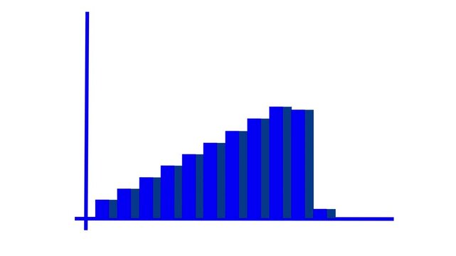 Growing business graph with rising bars and arrow symbol on white background, illustrating progress and financial success in finance and economy
