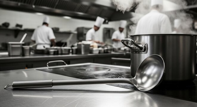 Chefs cooking kitchen interior