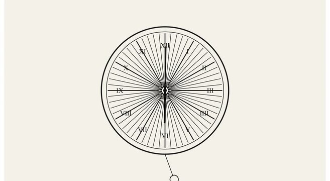 Minimalist clock animation with rapidly spinning hands animation